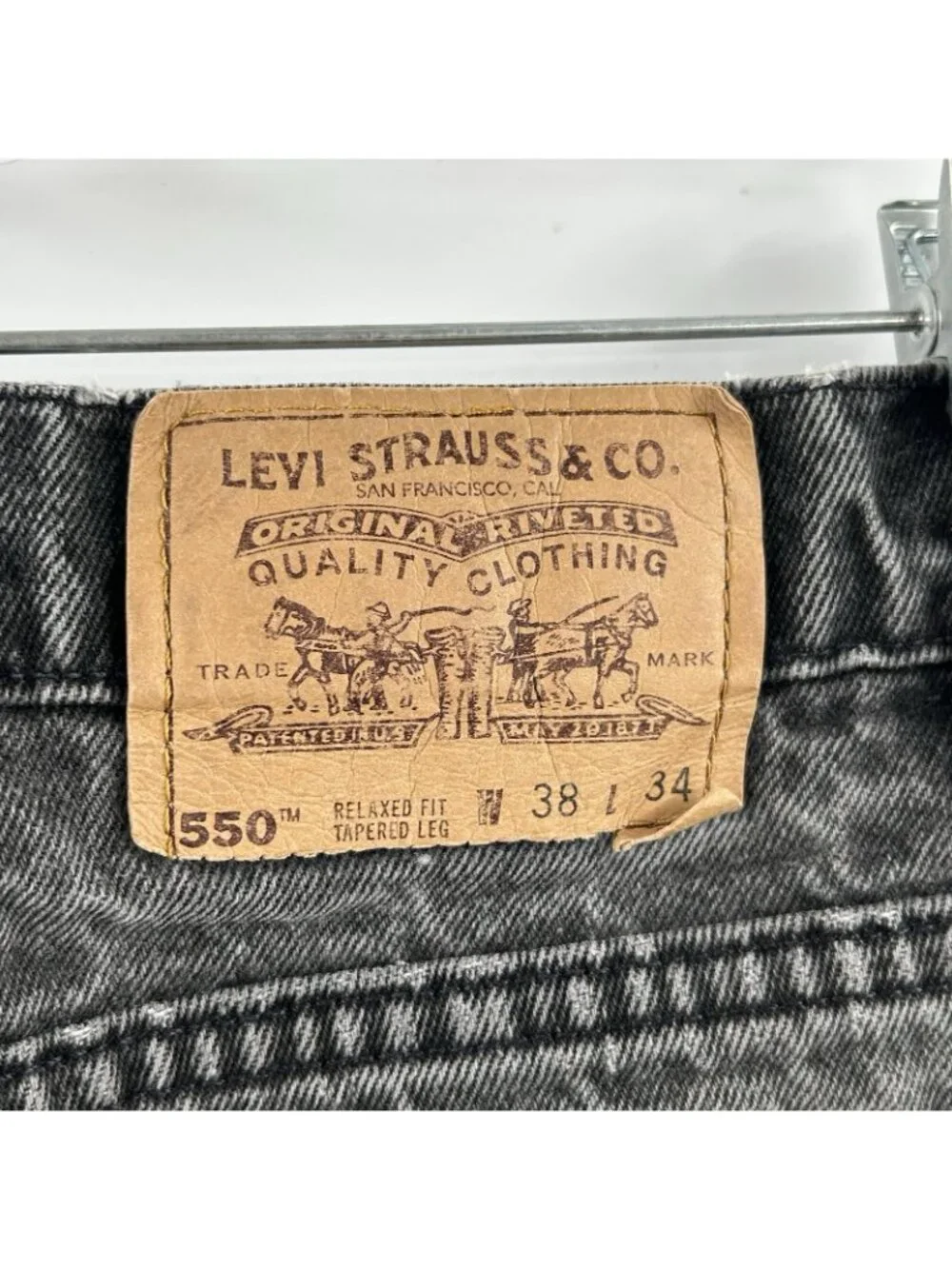 VTG 90s Levis 550 Orange Tab Mens 38x34 Relaxed Fit Tapered Leg Black Jeans USA